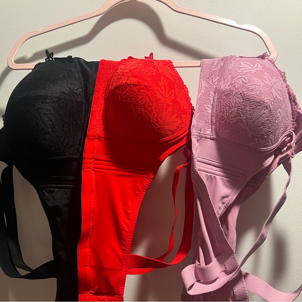 New Elegant Lace Women's Intimates Set - Black, Red, and Purple